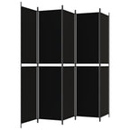Divisorio 5 Pannelli Nero 250x220 cm Tessuto