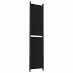 Divisorio 5 Pannelli Nero 250x220 cm Tessuto