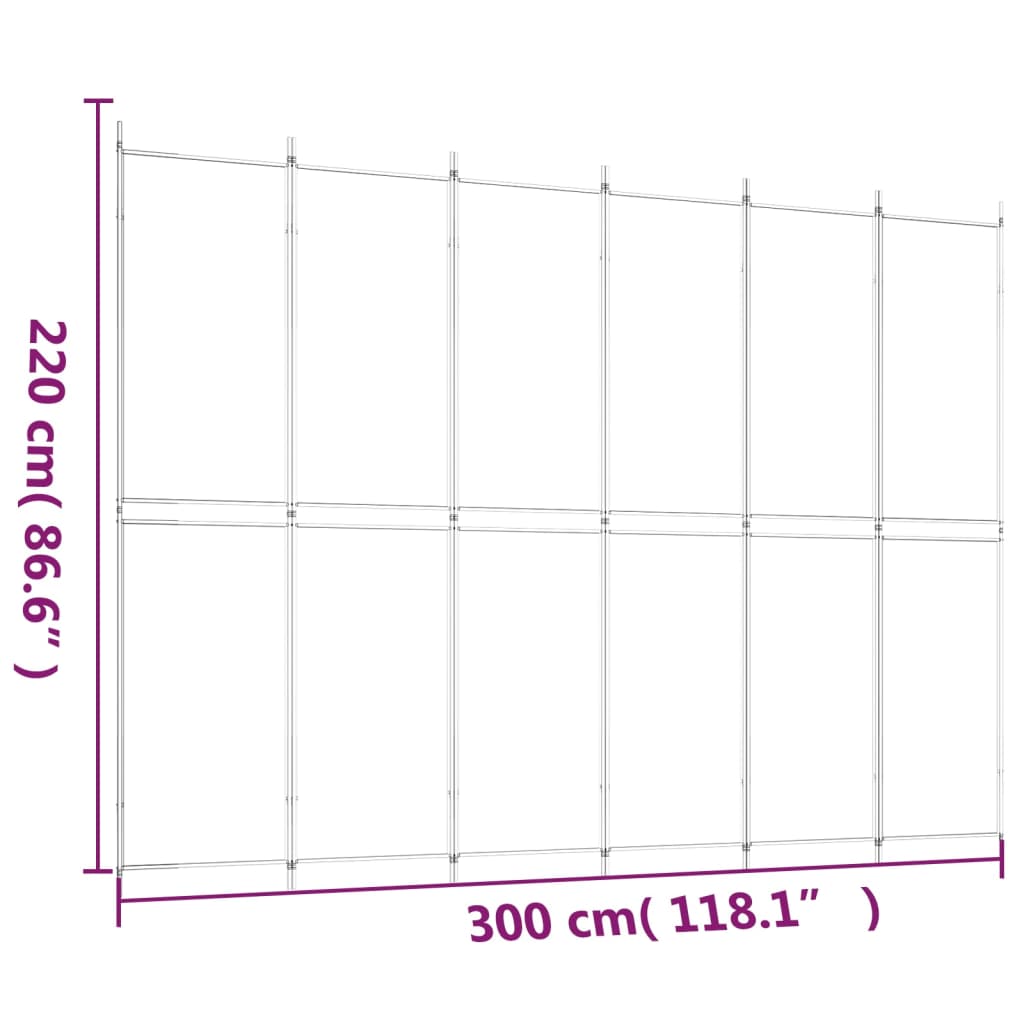 Divisorio a 4 Pannelli Bianco 300x220 cm Tessuto