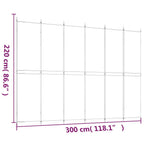 Divisorio a 4 Pannelli Bianco 300x220 cm Tessuto