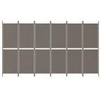 Divisorio a 6 Pannelli Antracite 300x220 cm Tessuto