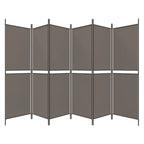 Divisorio a 6 Pannelli Antracite 300x220 cm Tessuto