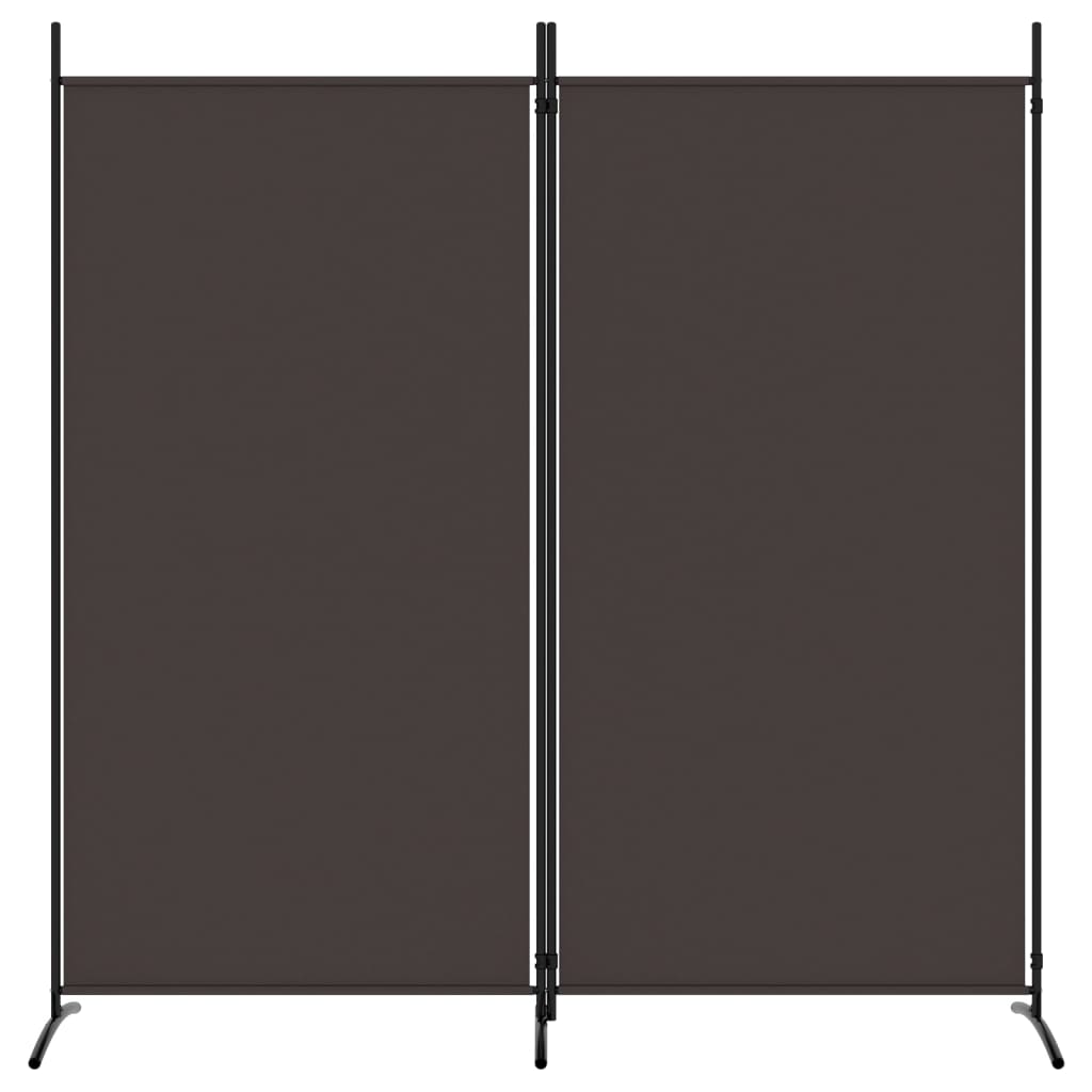 Divisorio a 2 Pannelli Marrone 175x180 cm in Tessuto