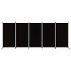 Divisorio a 5 Pannelli Nero 433x180 cm in Tessuto