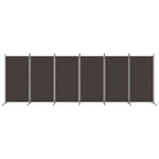 Divisorio a 6 Pannelli Marrone 520x180 cm in Tessuto