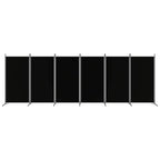 Divisorio a 6 Pannelli Nero 520x180 cm in Tessuto