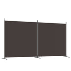 Divisorio a 2 Pannelli Marrone 348x180 cm in Tessuto