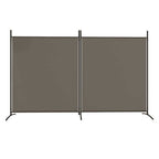 Divisorio a 2 Pannelli Antracite 348x180 cm Tessuto