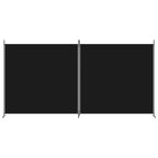 Divisorio a 2 Pannelli Nero 348x180 cm in Tessuto