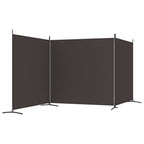 Divisorio a 3 Pannelli Marrone 525x180 cm in Tessuto