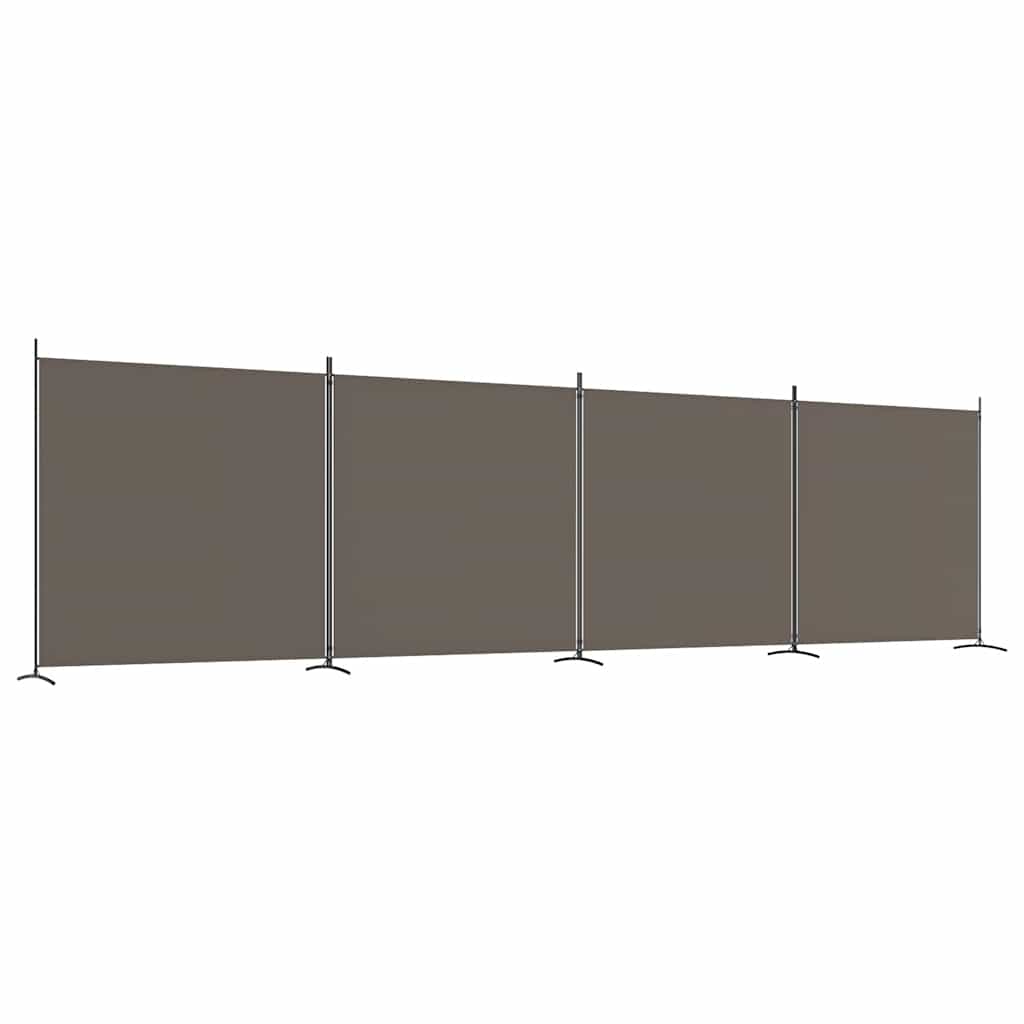 Divisorio a 4 Pannelli Antracite 698x180 cm Tessuto