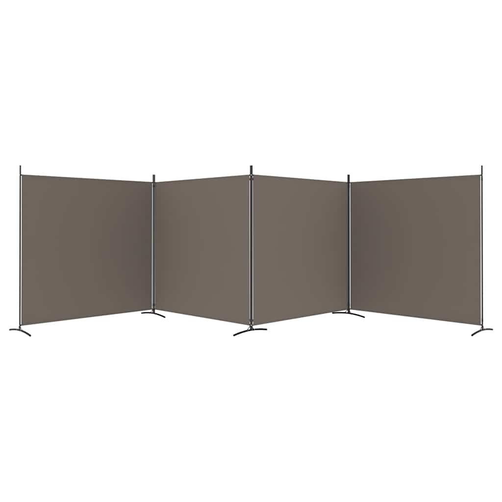 Divisorio a 4 Pannelli Antracite 698x180 cm Tessuto