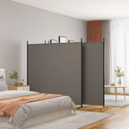 Divisorio a 4 Pannelli Antracite 698x180 cm Tessuto