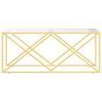 Tavolino da Salotto 110x45x45 cm in Acciaio Inox e Vetro