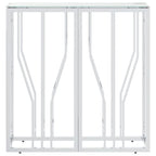 Tavolino Consolle 70x30x70 cm in Acciaio Inox e Vetro