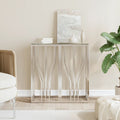 Tavolino Consolle 70x30x70 cm in Acciaio Inox e Vetro