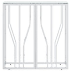Tavolino Consolle Argento 70x30x70 cm in Acciaio Inox e Vetro