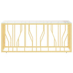 Tavolino da Salotto 110x45x45 cm in Acciaio Inox e Vetro