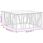 Tavolino da Salotto 80x80x40 cm in Acciaio Inox e Vetro
