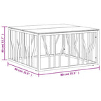 Tavolino da Salotto Argento 80x80x40 cm in Acciaio Inox e Vetro