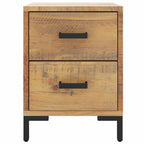 Comodino Marrone 36x30x45 cm in Legno Massello di Pino