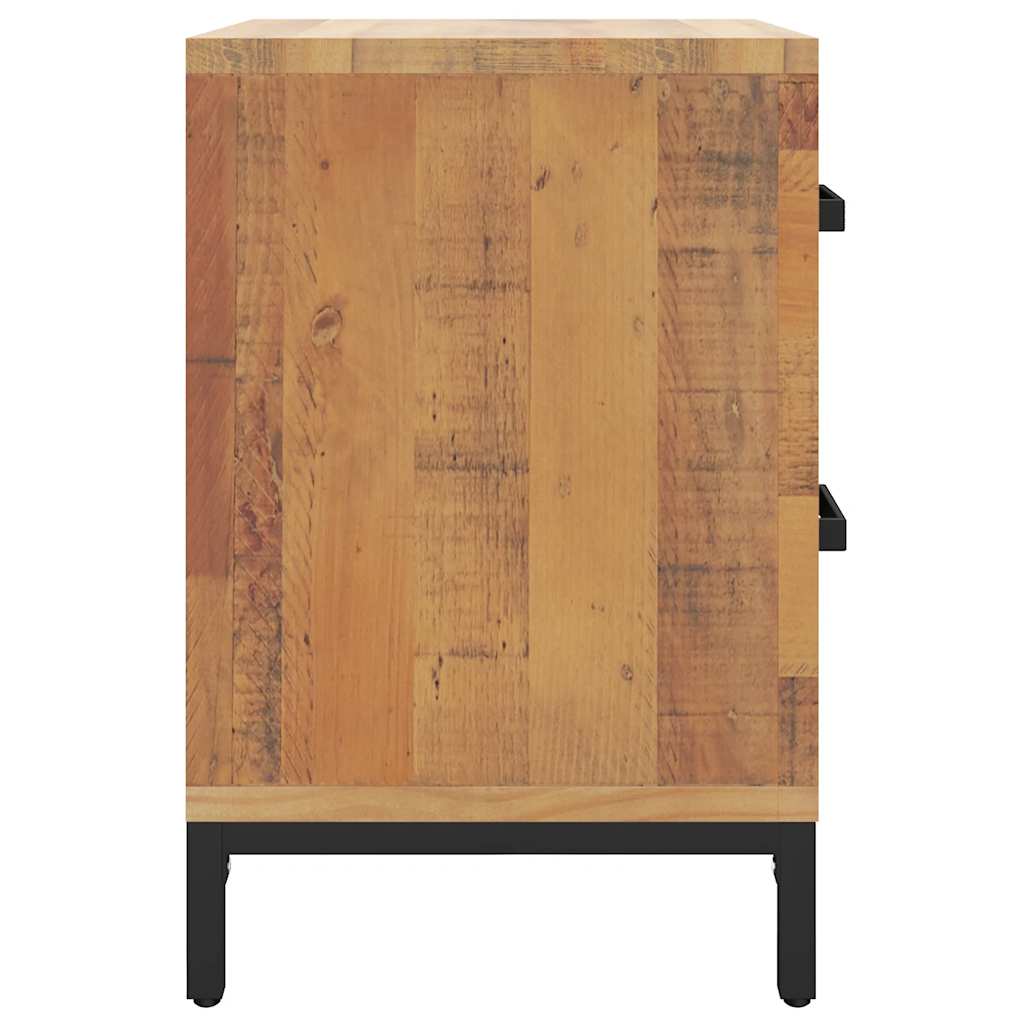 Comodino Marrone 36x30x45 cm in Legno Massello di Pino