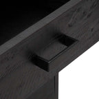 Comodino Nero 36x30x45 cm in Legno Massello di Pino
