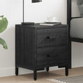 Comodino Nero 36x30x45 cm in Legno Massello di Pino