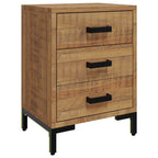 Comodino Marrone 40x30x55 cm Legno Massello di Pino Riciclato