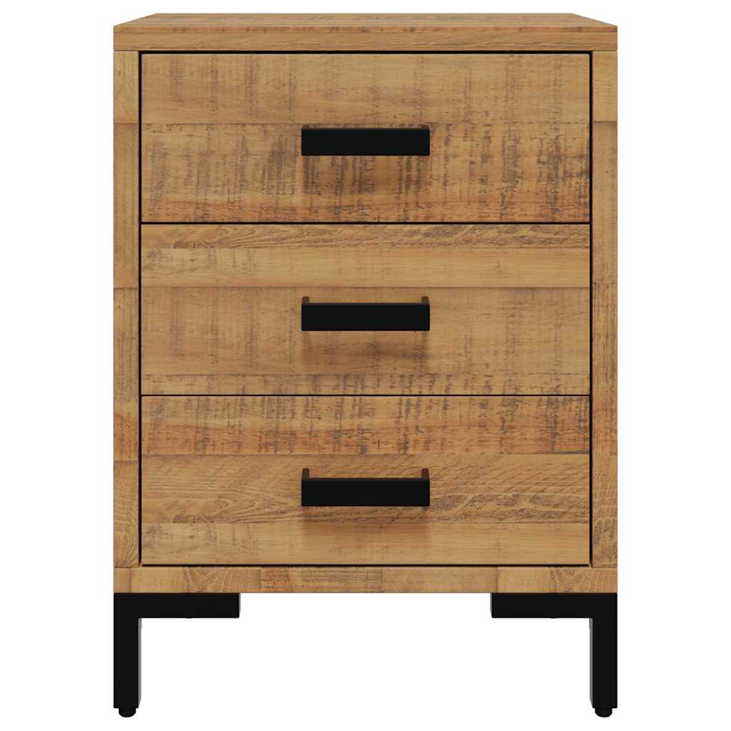 Comodino Marrone 40x30x55 cm Legno Massello di Pino Riciclato