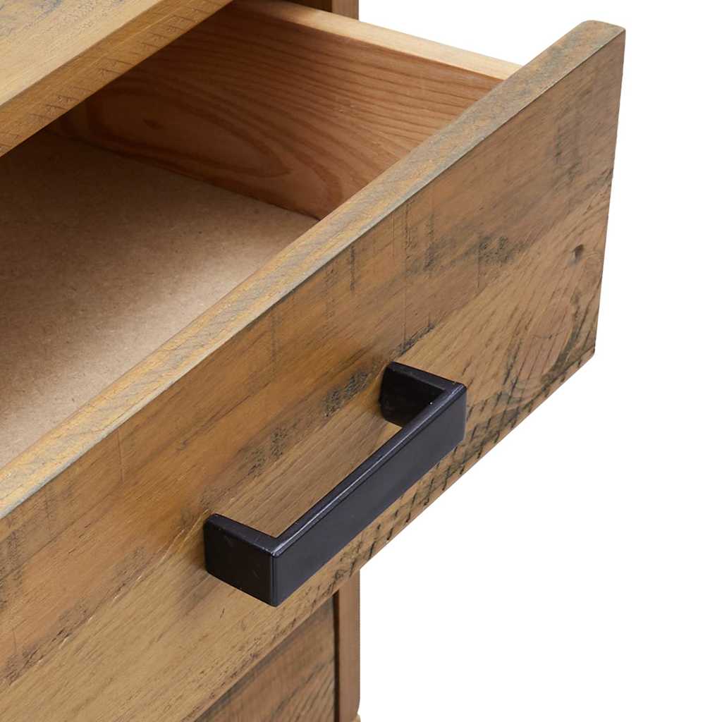 Comodino Marrone 40x30x55 cm Legno Massello di Pino Riciclato
