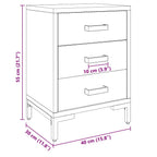 Comodino Marrone 40x30x55 cm Legno Massello di Pino Riciclato