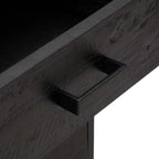Comodino Nero 40x30x55 cm Legno Massello di Pino Riciclato