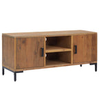 Mobile TV Marrone 110x35x48 cm in Legno Massello di Pino