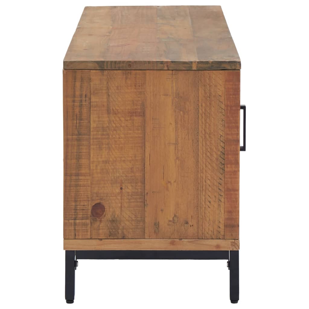 Mobile TV Marrone 110x35x48 cm in Legno Massello di Pino