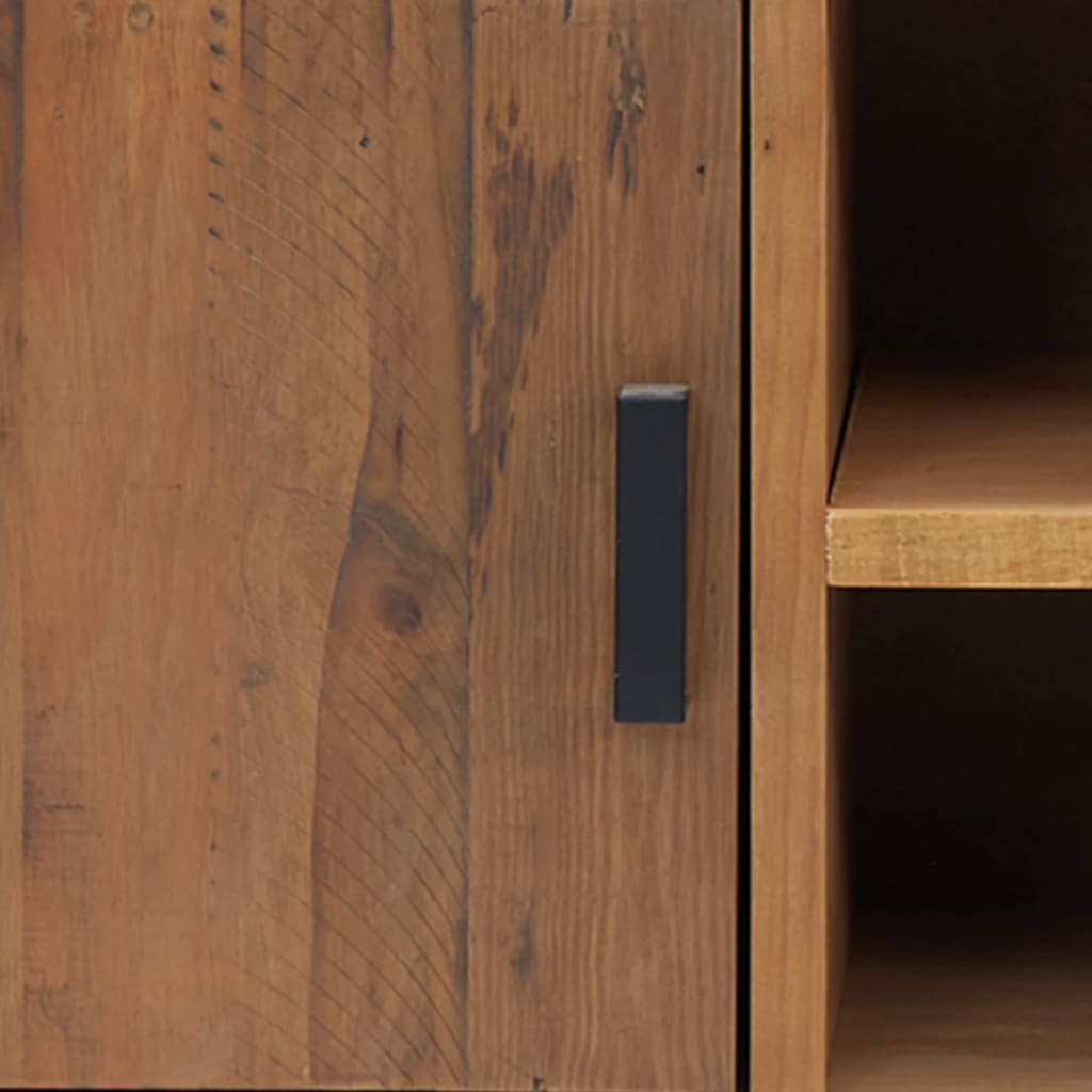 Mobile TV Marrone 110x35x48 cm in Legno Massello di Pino