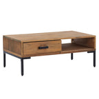 Tavolino da Salotto 90x50x35 cm in Legno Massello di Pino