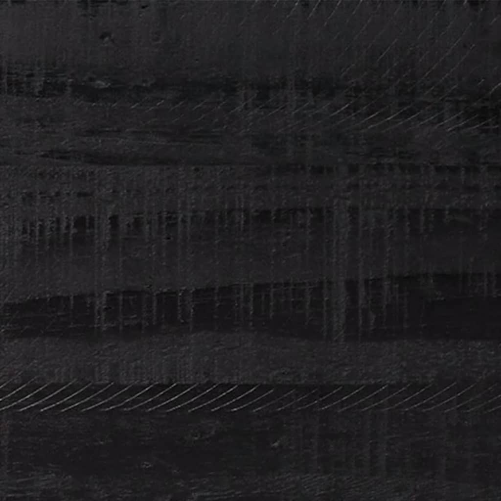 Tavolino da Salotto Nero 90x50x35 cm in Legno Massello di Pino