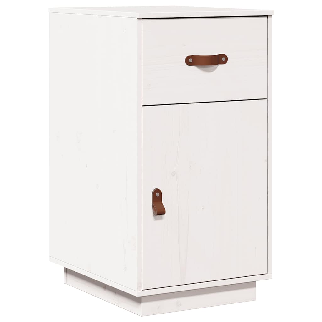 Armadietto da Scrivania Bianco 40x50x75 cm Legno Massello Pino