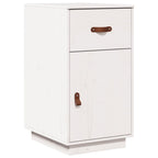 Armadietto da Scrivania Bianco 40x50x75 cm Legno Massello Pino