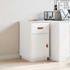 Armadietto da Scrivania Bianco 40x50x75 cm Legno Massello Pino