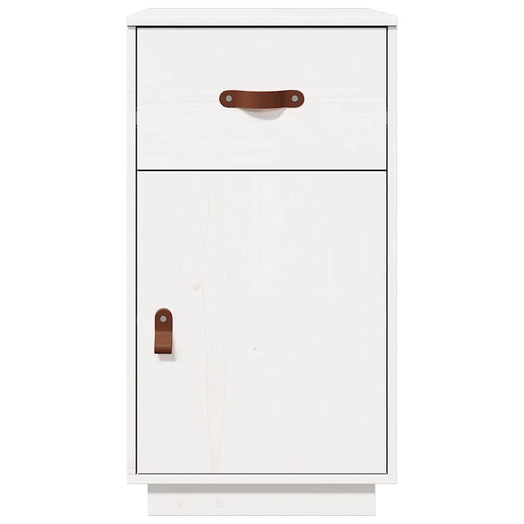 Armadietto da Scrivania Bianco 40x50x75 cm Legno Massello Pino