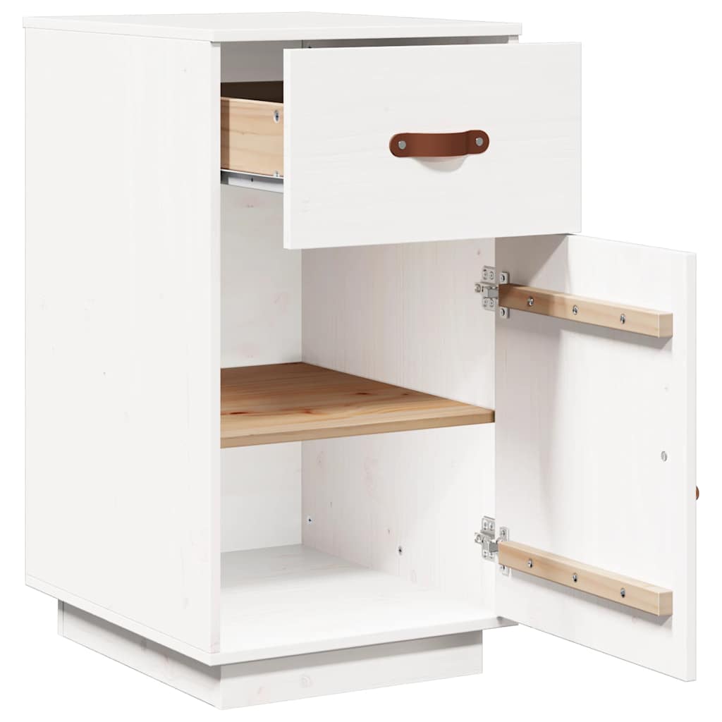 Armadietto da Scrivania Bianco 40x50x75 cm Legno Massello Pino