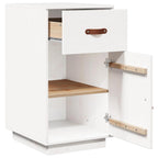 Armadietto da Scrivania Bianco 40x50x75 cm Legno Massello Pino