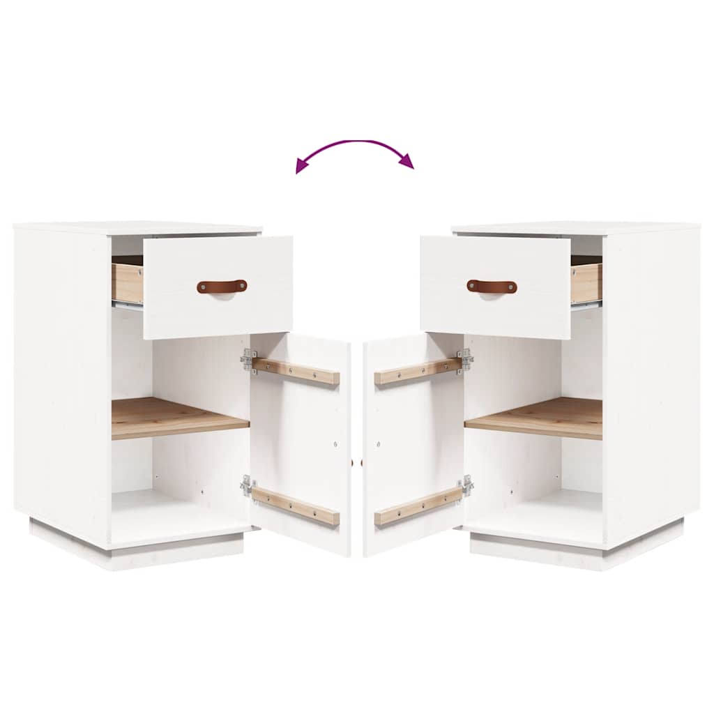 Armadietto da Scrivania Bianco 40x50x75 cm Legno Massello Pino
