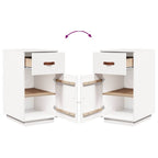 Armadietto da Scrivania Bianco 40x50x75 cm Legno Massello Pino