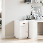 Armadietto da Scrivania Bianco 40x50x75 cm Legno Massello Pino
