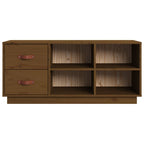 Scarpiera Ambrata 100x34x45 cm in Legno Massello di Pino