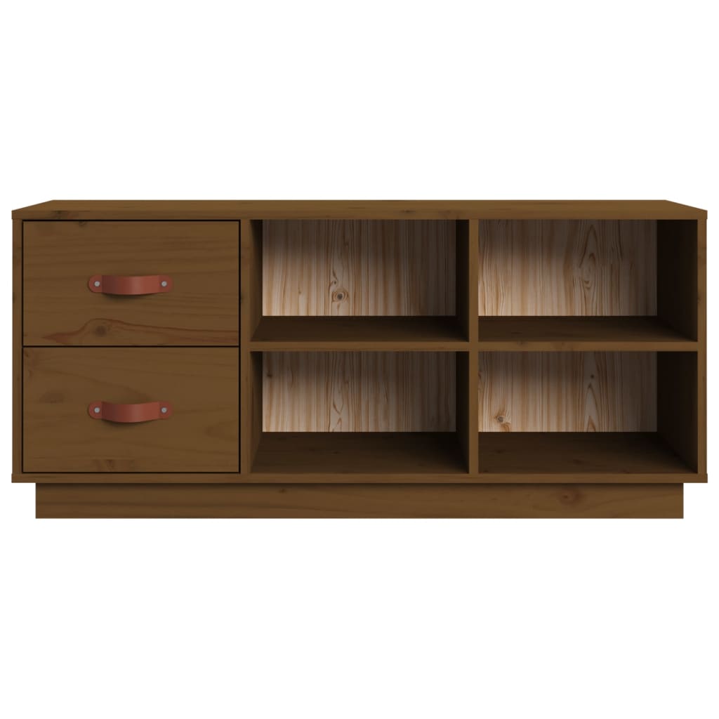 Scarpiera Ambrata 100x34x45 cm in Legno Massello di Pino