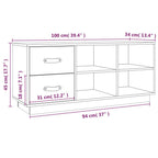 Scarpiera Nera 100x34x45 cm in Legno Massello di Pino